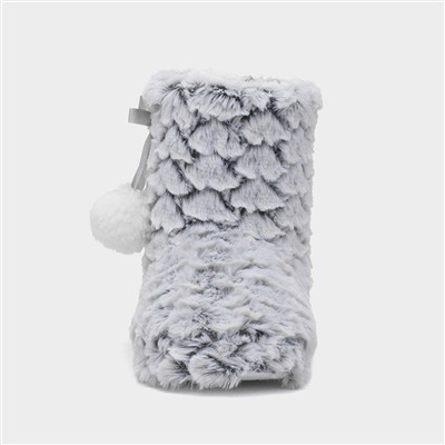 Womens Grey Slipper Boot