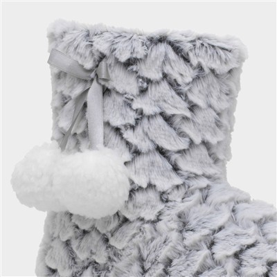 Womens Grey Slipper Boot