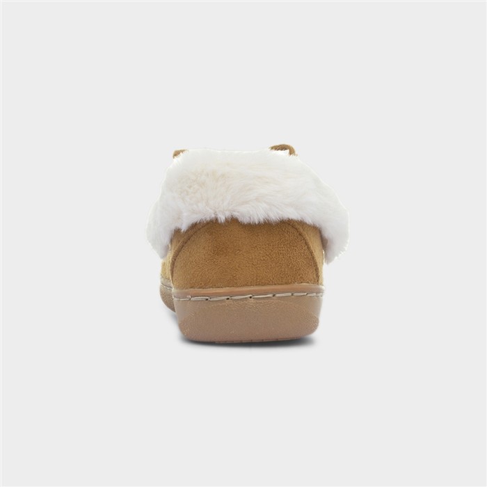Womens Tan Moccasin Slipper