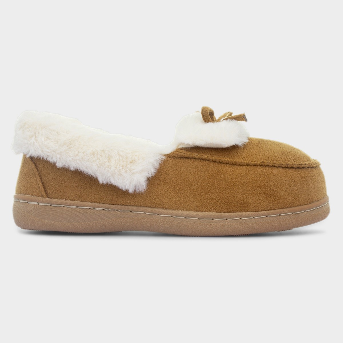 Womens Tan Moccasin Slipper