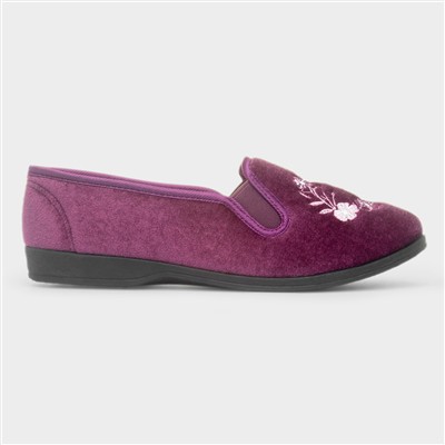 Womens Heather Flower Slipper