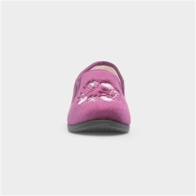 Womens Heather Flower Slipper