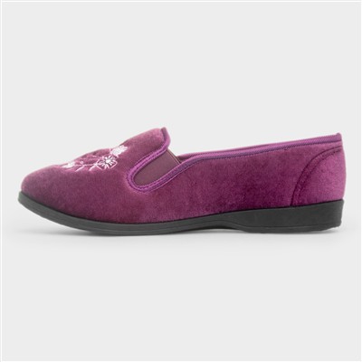 Womens Heather Flower Slipper