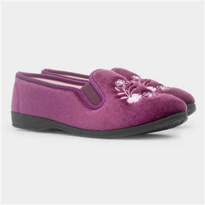 Womens Heather Flower Slipper