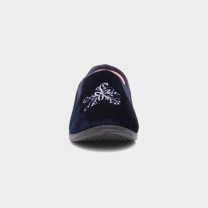 The Slipper Company Womens Navy Full Slipper-69462 | shoezone