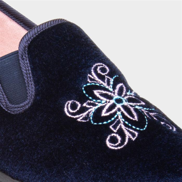 Womens Navy Full Slipper