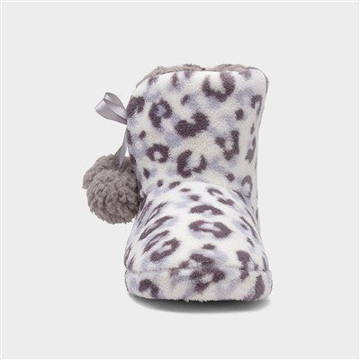 Womens Grey & White Slipper