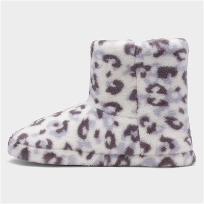 Womens Grey & White Slipper