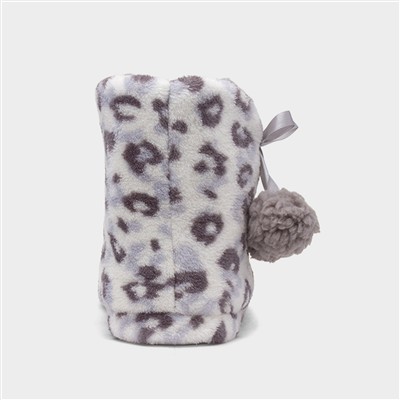 Womens Grey & White Slipper