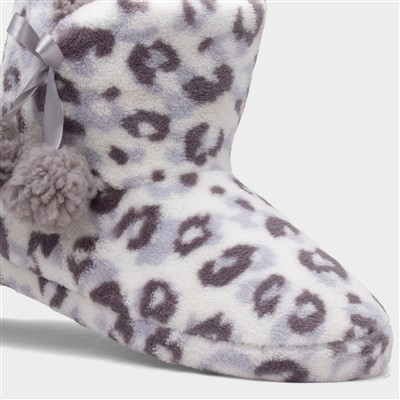 Womens Grey & White Slipper