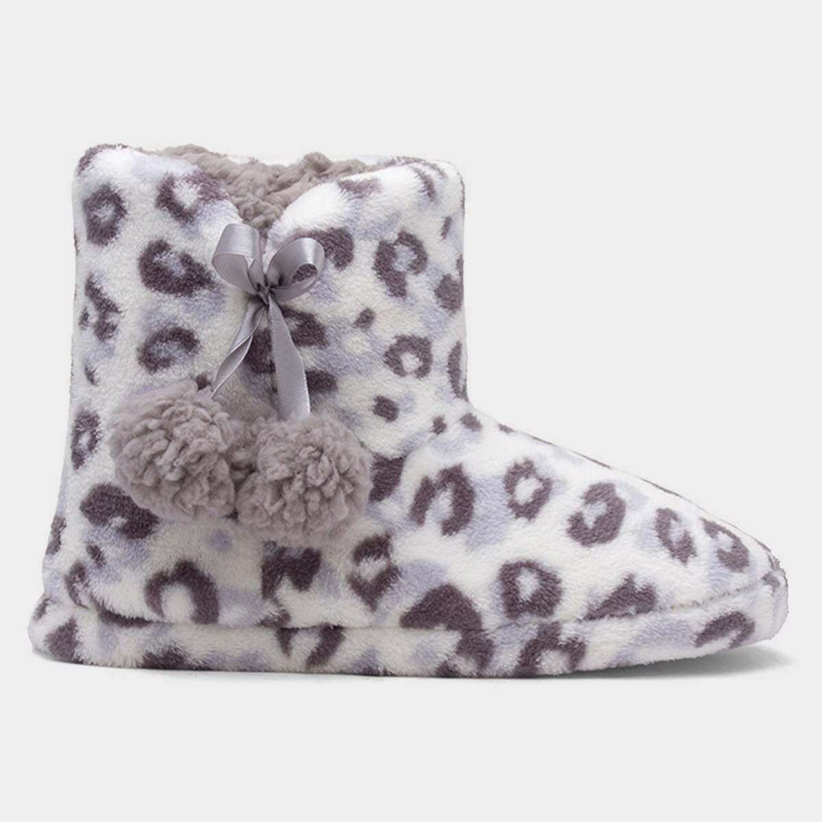 Womens Grey & White Slipper