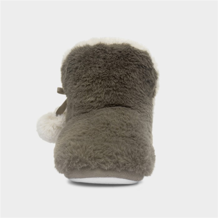 Womens Brown Slipper Boot