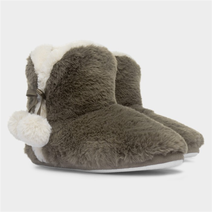 Womens Brown Slipper Boot