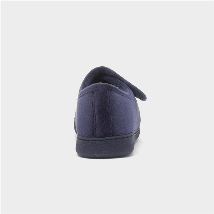 Womens Navy Floral Slipper
