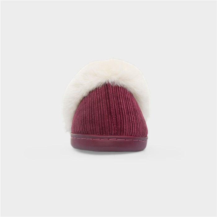Womens Burgundy Full Slipper