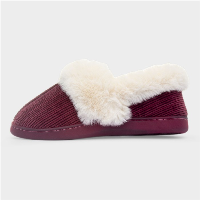 Womens Burgundy Full Slipper