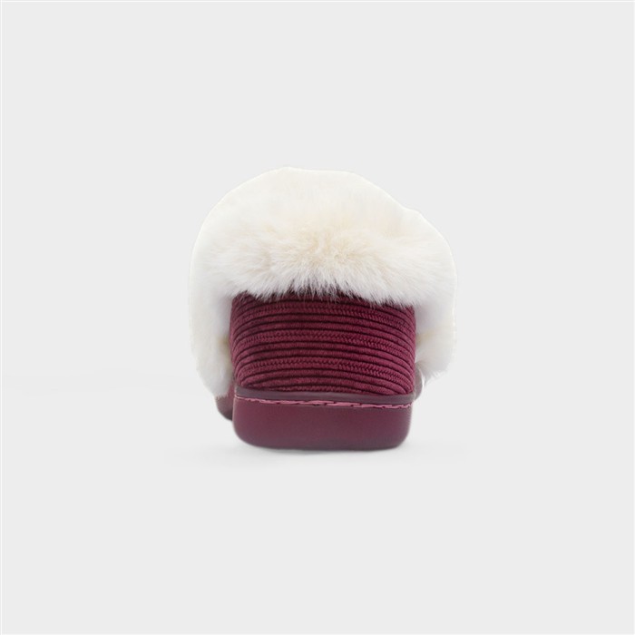 Womens Burgundy Full Slipper
