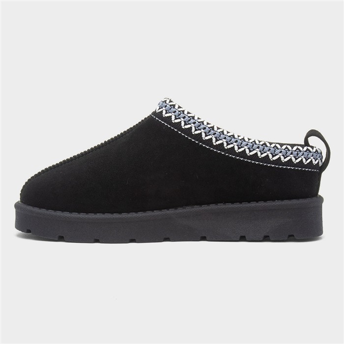 Chloe Womens Black Clog Slipper