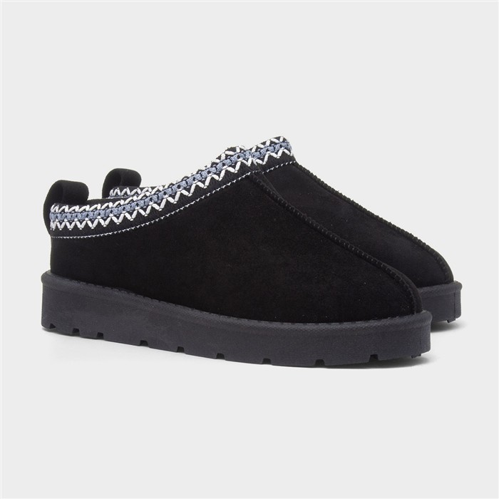 Chloe Womens Black Clog Slipper