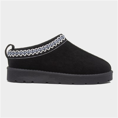 Chloe Womens Black Clog Slipper