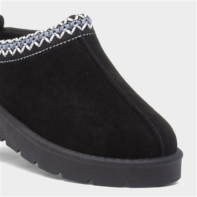 Chloe Womens Black Clog Slipper