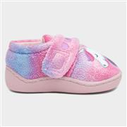 The Slipper Company Girls Easy Fasten Pink Unicorn (Click For Details)
