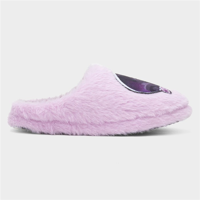 Kids Lilac Character Fluffy Mule Slipper