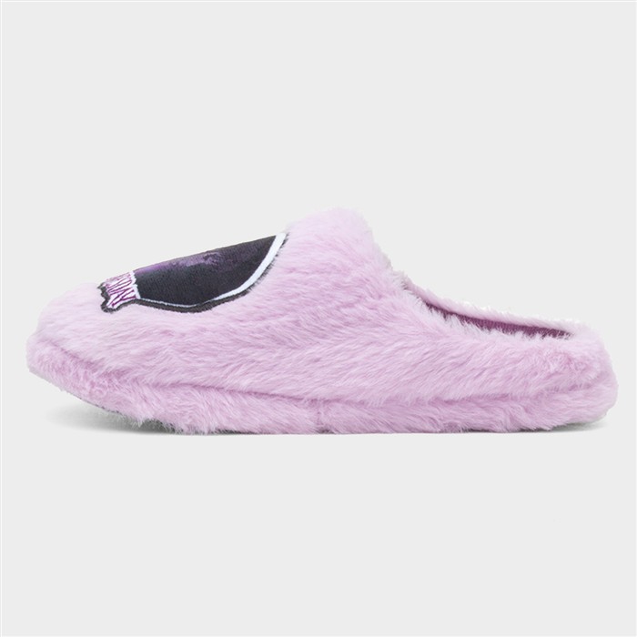 Kids Lilac Character Fluffy Mule Slipper