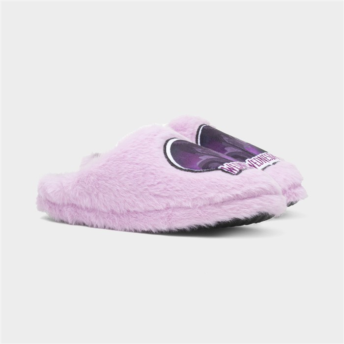 Kids Lilac Character Fluffy Mule Slipper
