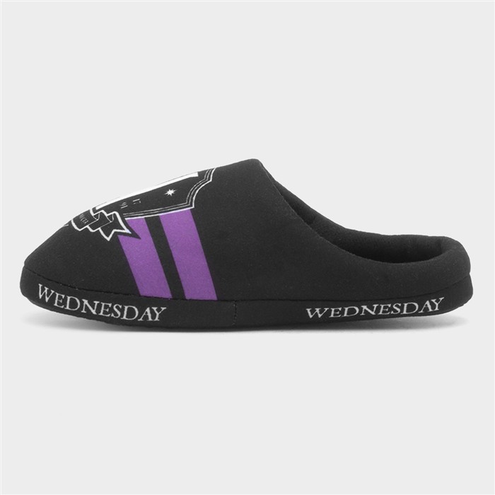 Kids Black Character Mule Slipper