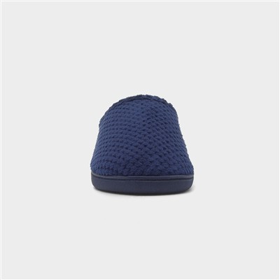 Popcorn Terry Womens Navy Mule Slipper