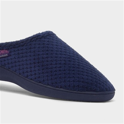 Popcorn Terry Womens Navy Mule Slipper