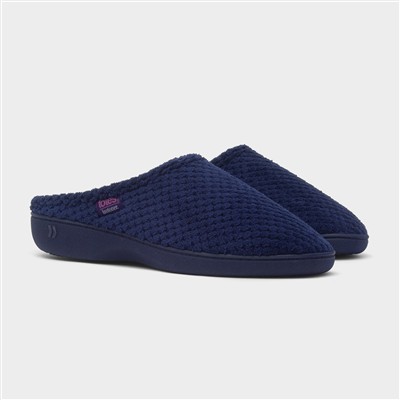 Popcorn Terry Womens Navy Mule Slipper