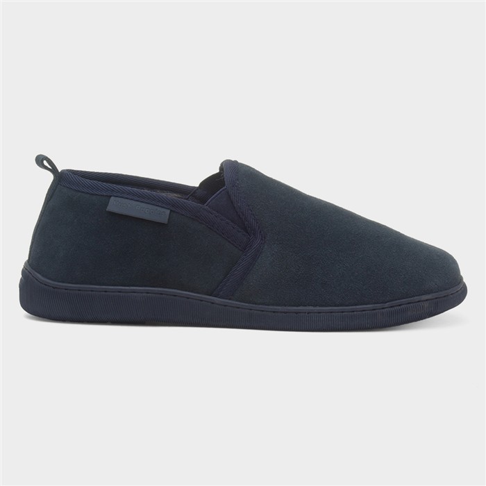 Arnold Mens Navy Suede Full Slipper