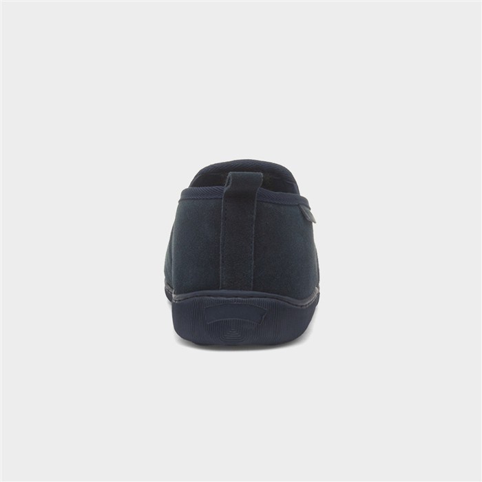 Arnold Mens Navy Suede Full Slipper