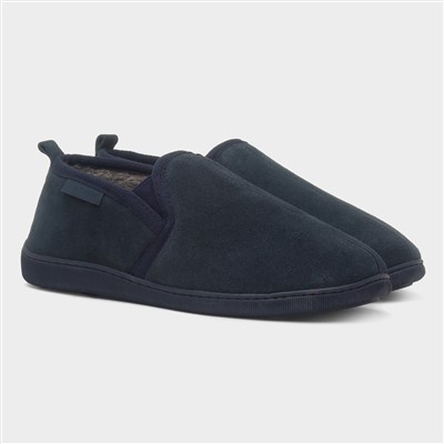 Arnold Mens Navy Suede Slipper