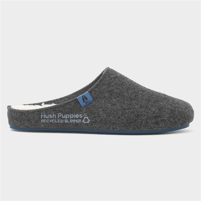 Hush Puppies Men's Grey Good Charcoal Mule Slipper Size 7