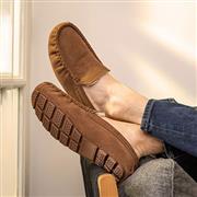 Totes Mens Tan Moccasin Suede Slipper (Click For Details)
