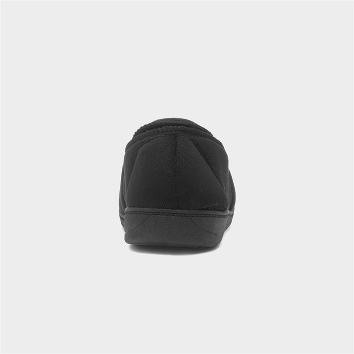 Jake Mens Black Wide Fit Full Slipper