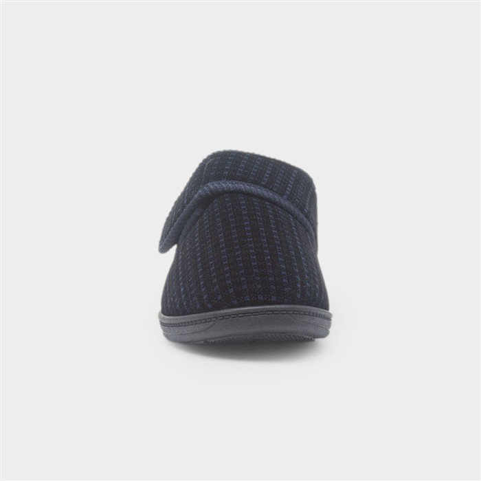 David Mens Navy Easy Fasten Slipper