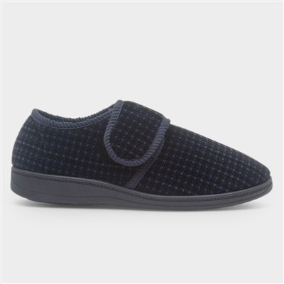 David Mens Navy Easy Fasten Slipper