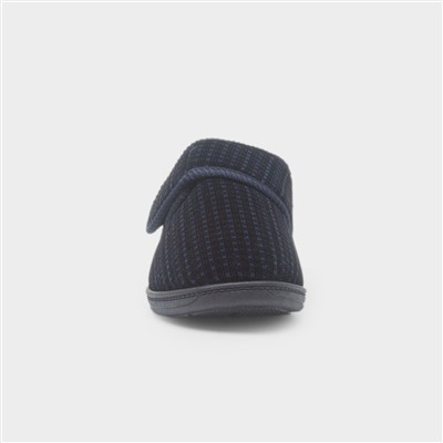 David Mens Navy Easy Fasten Slipper