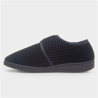 David Mens Navy Easy Fasten Slipper