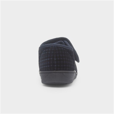 David Mens Navy Easy Fasten Slipper