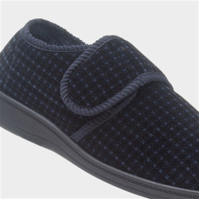 David Mens Navy Easy Fasten Slipper