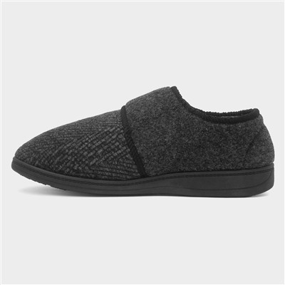 Elliot Mens Charcoal Full Slipper