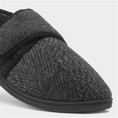 Elliot Mens Charcoal Full Slipper