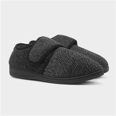 Elliot Mens Charcoal Full Slipper