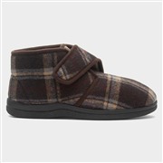 Jo & Joe Cecil Mens Brown Tartan Slipper Boots (Click For Details)