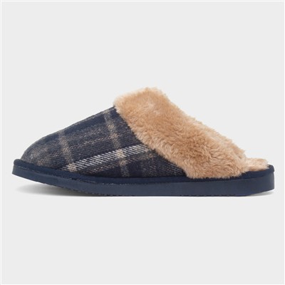 Shetland Womens Navy Mule Slipper